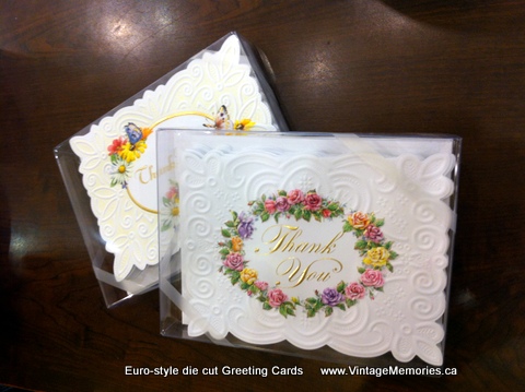 Euro-style die cut Greeting Cards