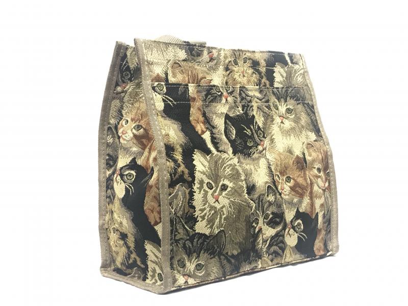 tapestry handbag with cats