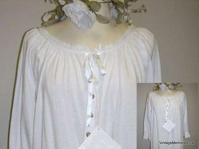 cotton long sleeves nightgown