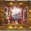 ocean garden view with antique gold frame